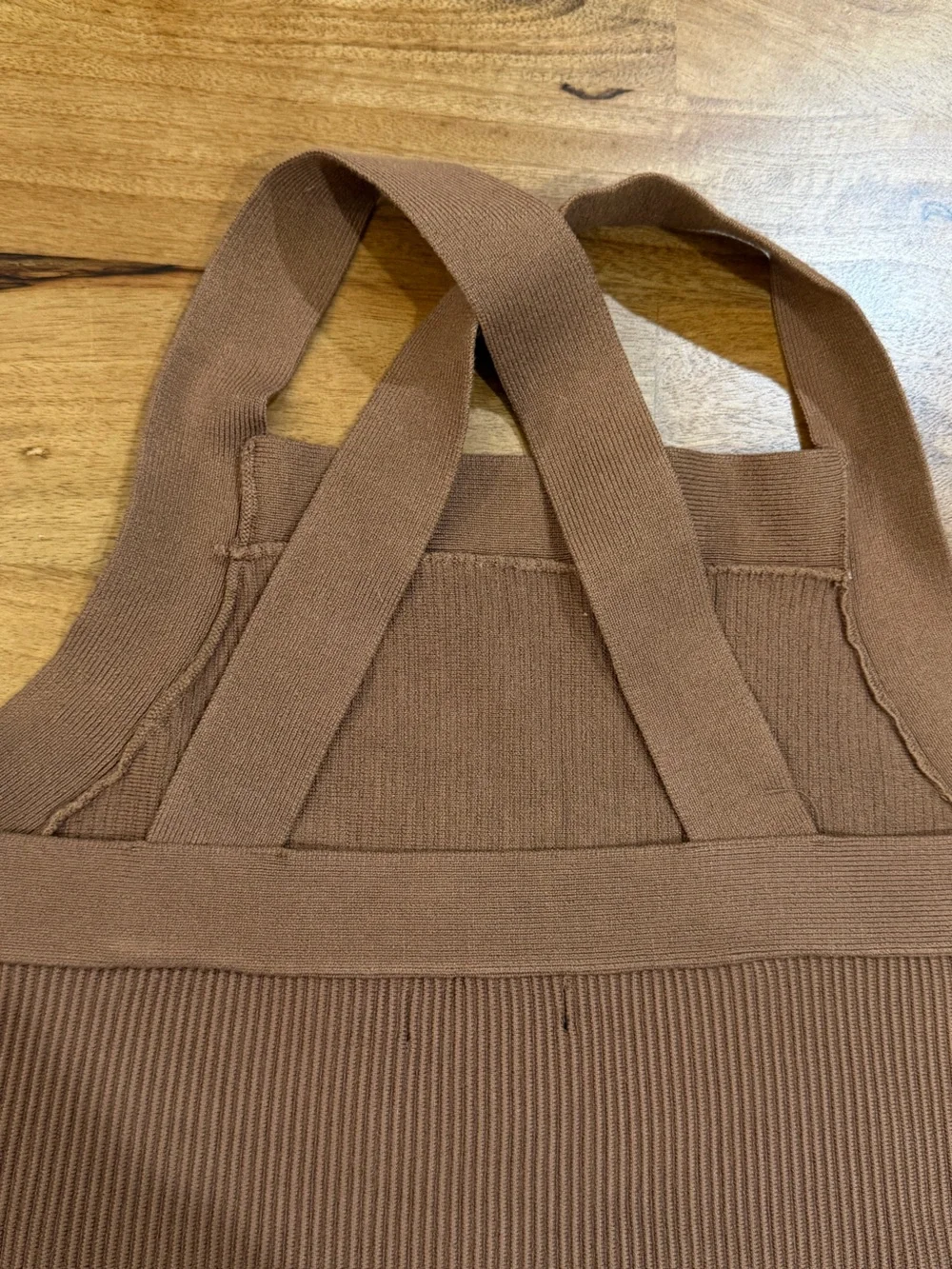 House of Harlow 1960 Ribbed Cropped Tank Top in Brown Size Large - Picture 6 of 9